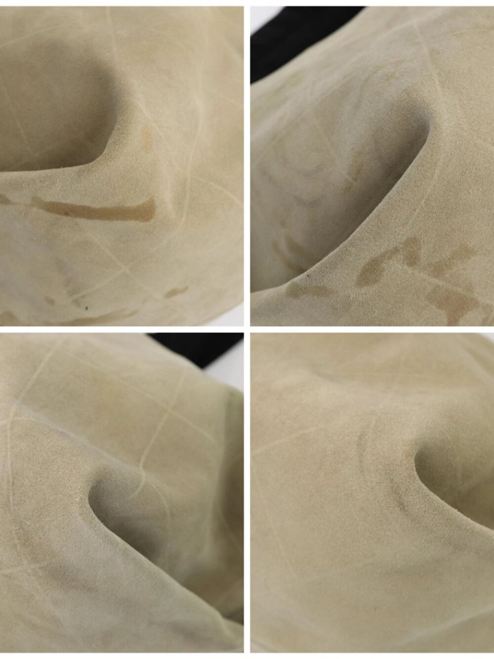 CHANEL Matelasse Shoulder Bag Suede nylon Beige Black Silver CC - Picture 14 of 16